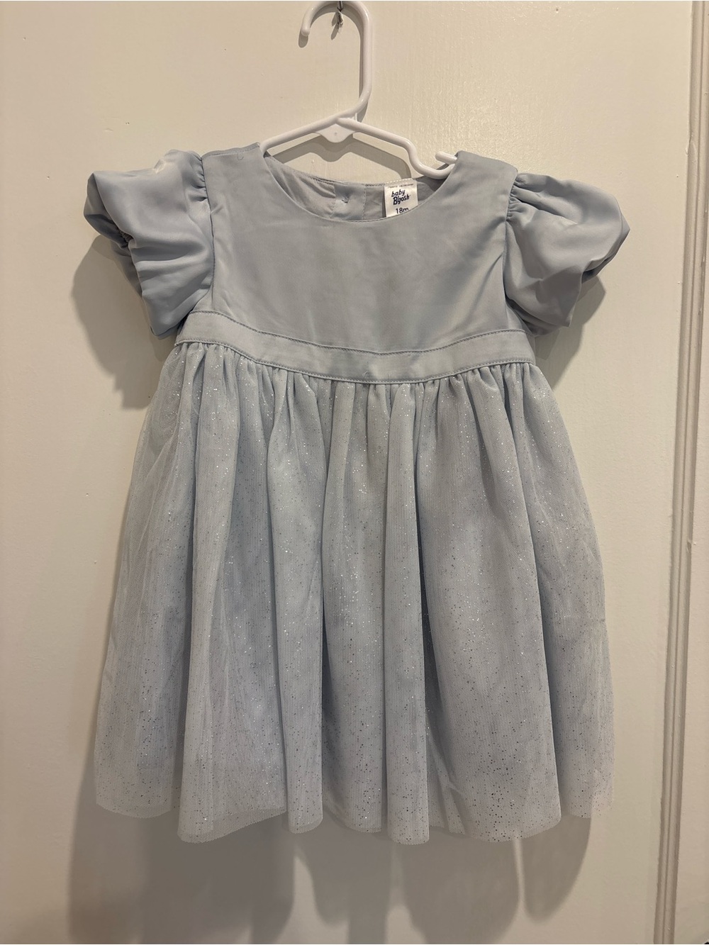 Light Blue Sparkle Tulle Party Dress for toddler girls